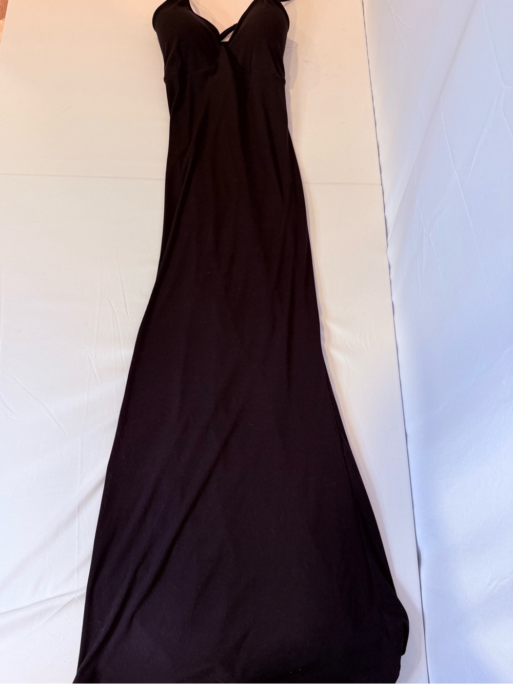 Wild Fable Black Knit Maxi Dress Empire Waist Spaghetti Strap NWT